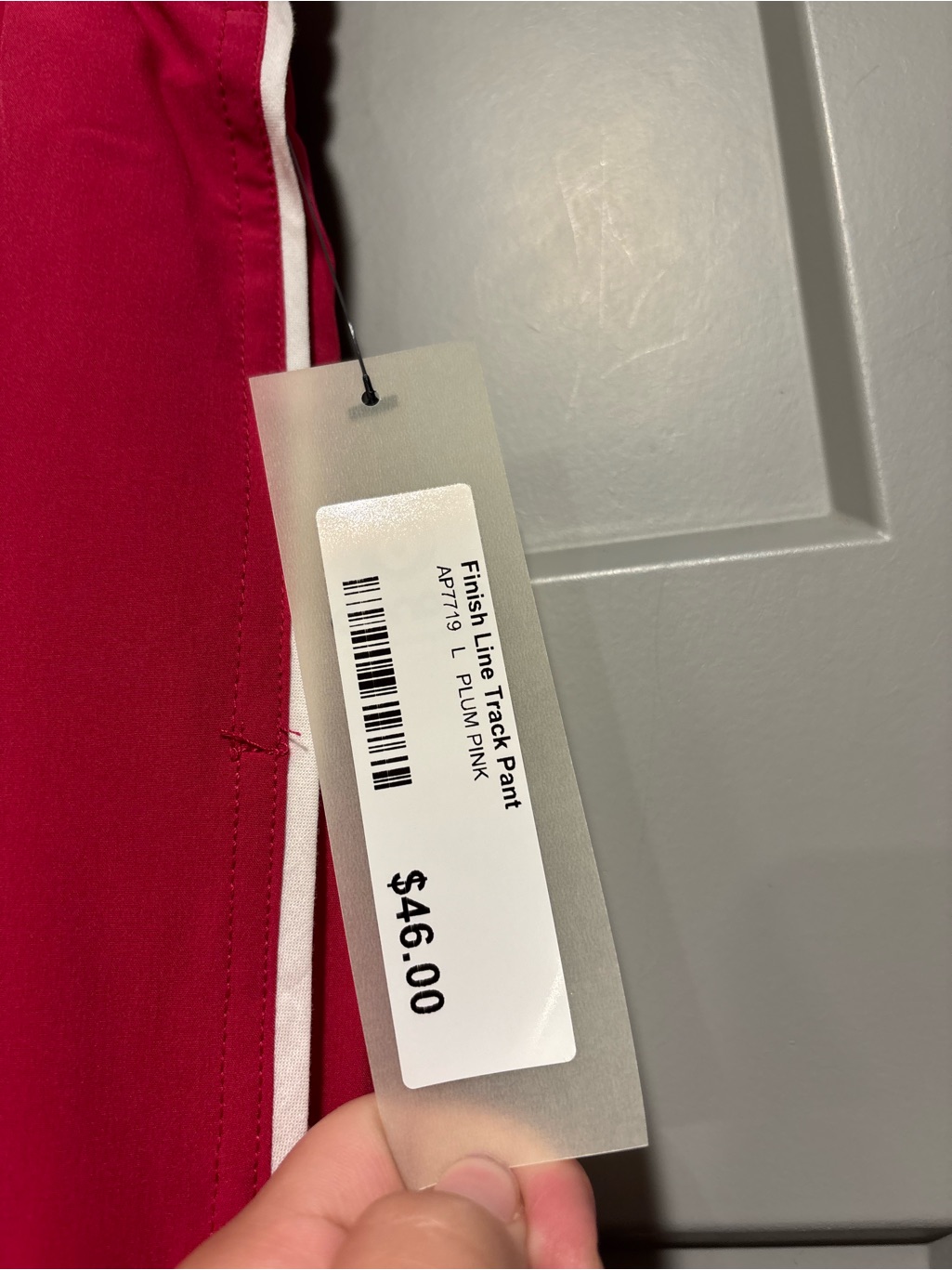 Finish Line Red Joggers With White Side Stripe — image 3 of 4